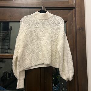 Cozy White Knit Sweater